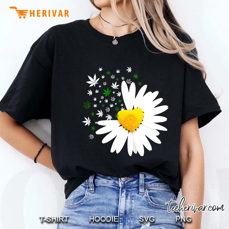 Daisy With Marijuana Leaves Hoodie