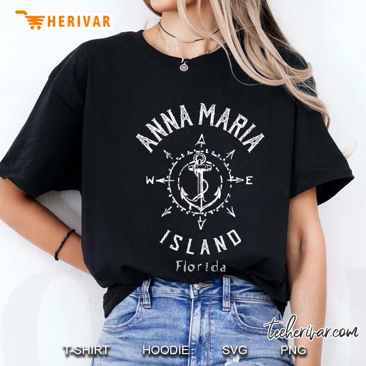 Anna Maria Island Souvenir Compass Rose Ladies Tee