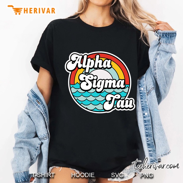 Ast Alpha Sig Waves And Rainbow Hoodie