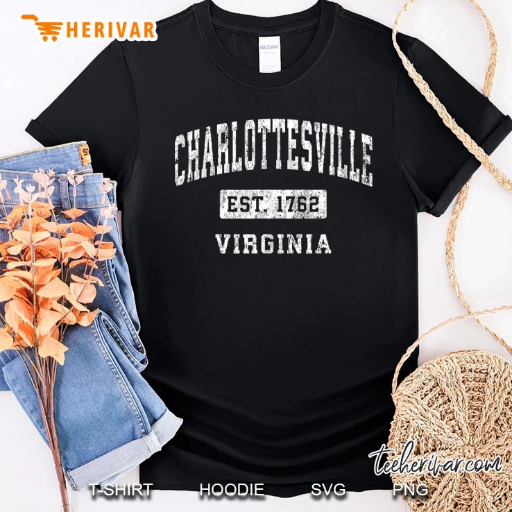 Charlottesville Virginia Va Vintage Established Sports Shirt