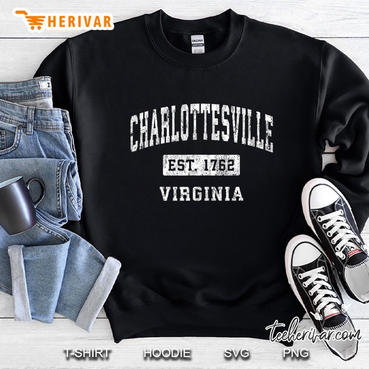 Charlottesville Virginia Va Vintage Established Sports Sweatshirt