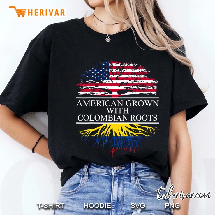 Colombian Roots, American Grown, Flag Of Colombia Hoodie