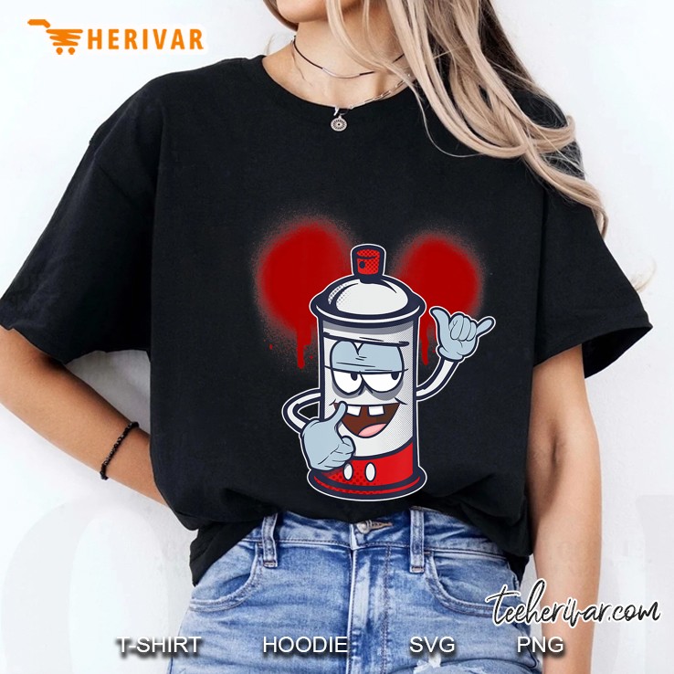 Happy Dancing Graffiti Spray Can Character Gift Ladies Tee