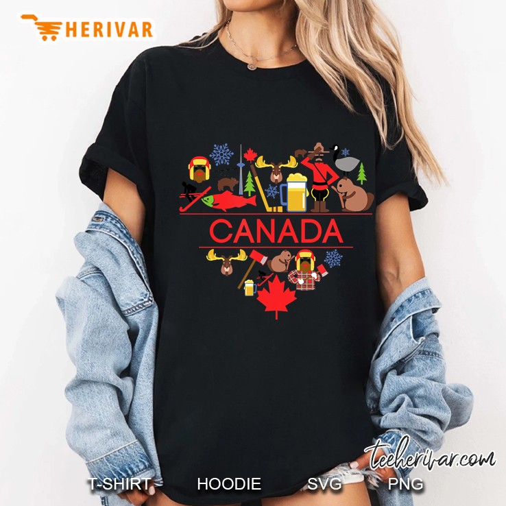 I Heart Canada Canadian Love Cute Canada Ladies Tee