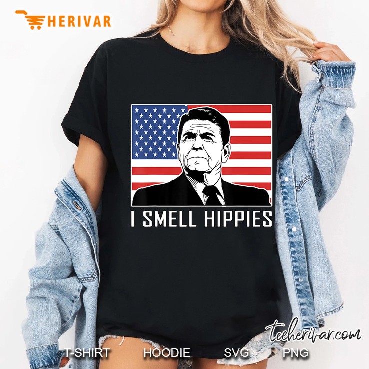 I Smell Hippies Ronald Reagan Gift Ladies Tee