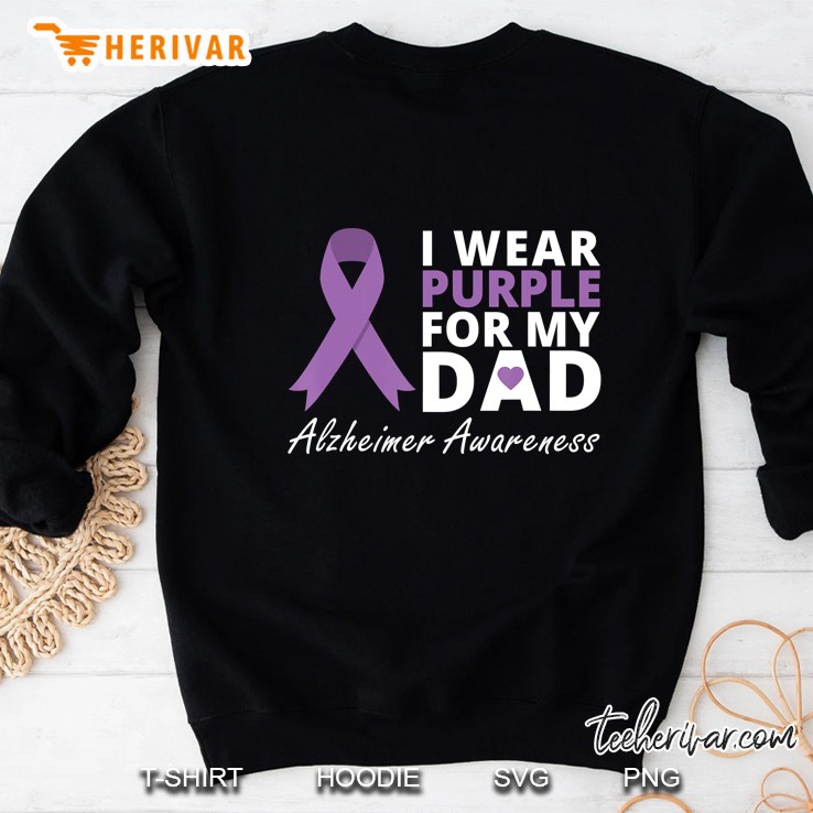 I Wear Purple For My Dad Ribbon Family Love Warrior Sweatshirt