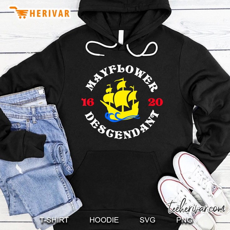 Mayflower Descendant Pilgrim Ship Hoodie
