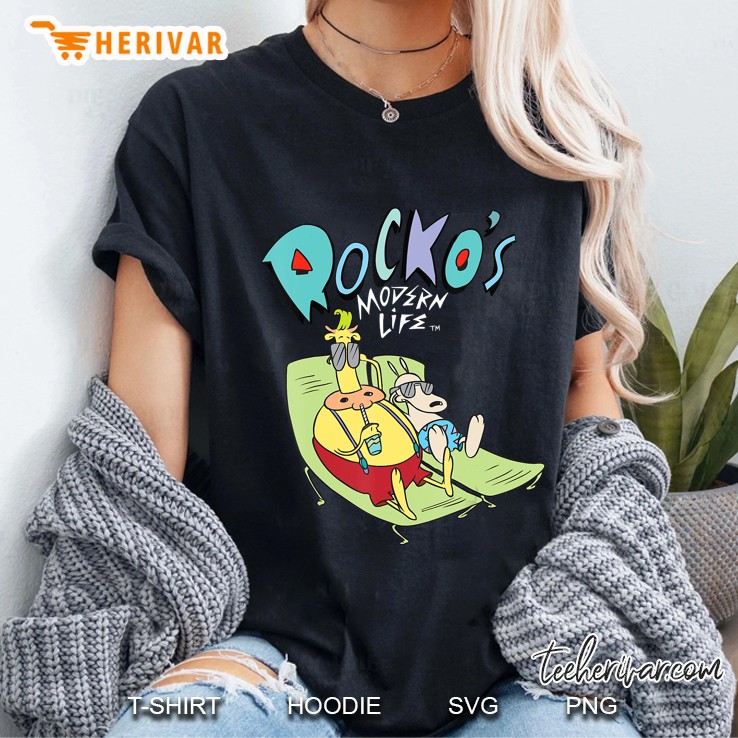 Rocko's Modern Life Heffer And Rocko Tanning Graphic Hoodie