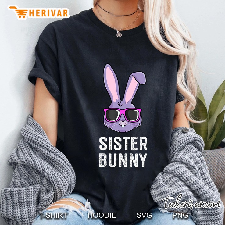 Sister Bunny Rabbit Sis Sisters Matching Family Easter Ladies Tee