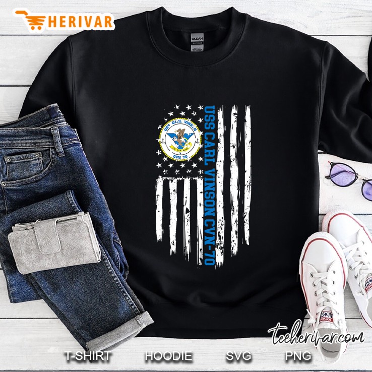Uss Carl Vinson Cvn 70 American Flag Sweatshirt