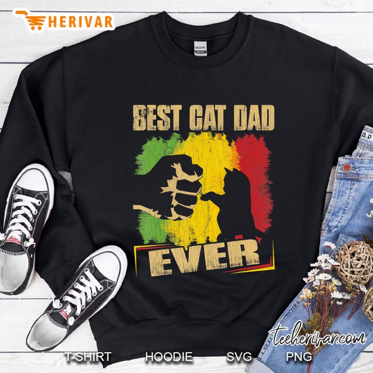 Best Cat Dad Ever Bump Fit Vintage Sweatshirt