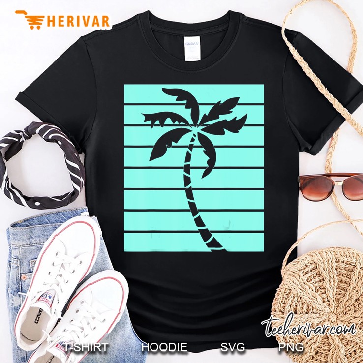 Vintage Retro Turquoise Palm Tree Summer Beaches Love Shirt