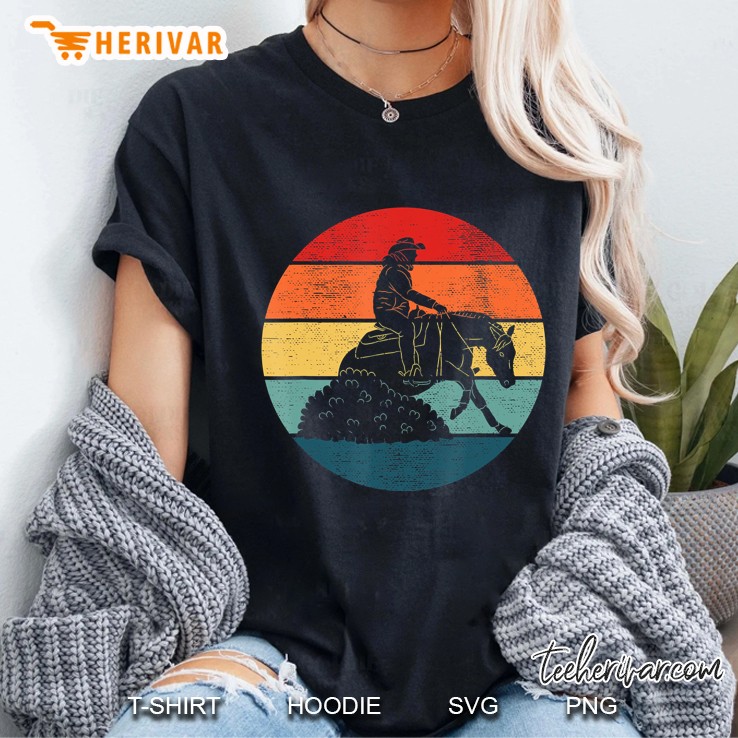 Vintage Western Rider Reining Horse Quarter Sliding Stop Ladies Tee