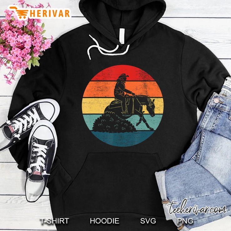 Vintage Western Rider Reining Horse Quarter Sliding Stop Hoodie