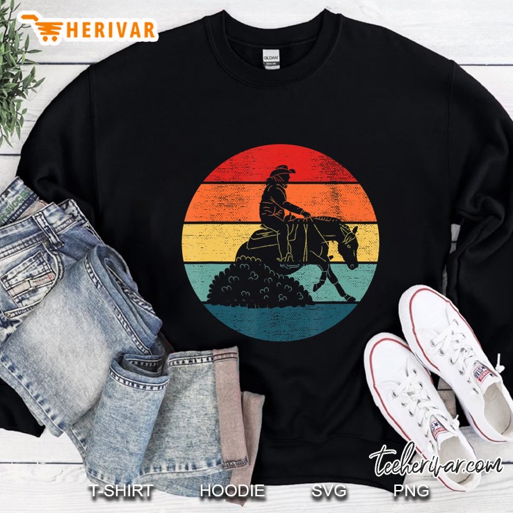 Vintage Western Rider Reining Horse Quarter Sliding Stop Sweatshirt