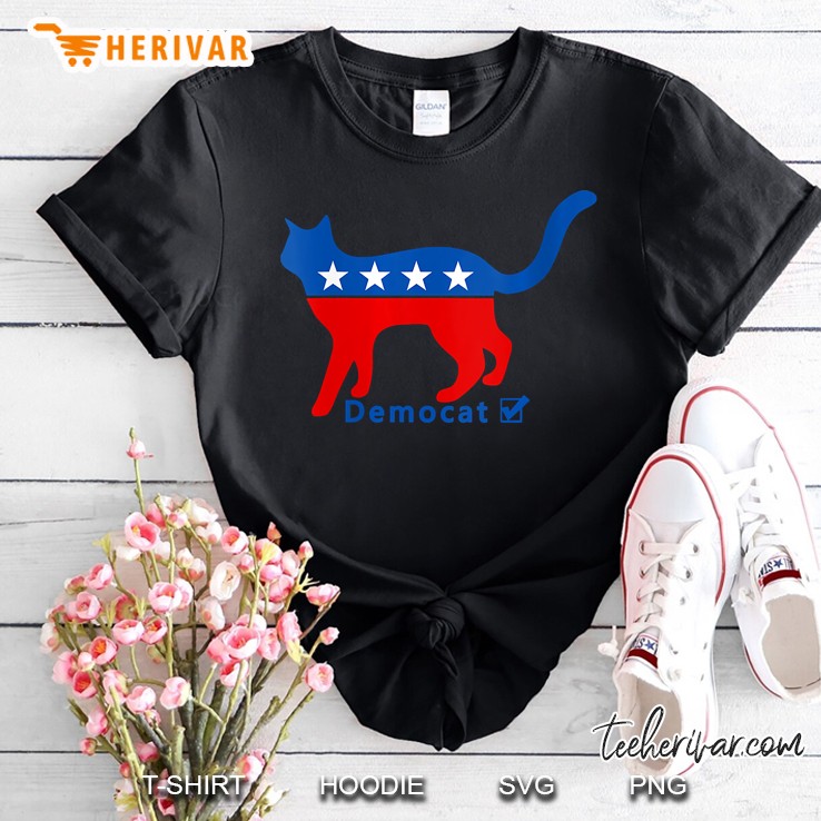 Womens Democat Vote Democrat Cat Lover Trump 2020 Ver2 Shirt