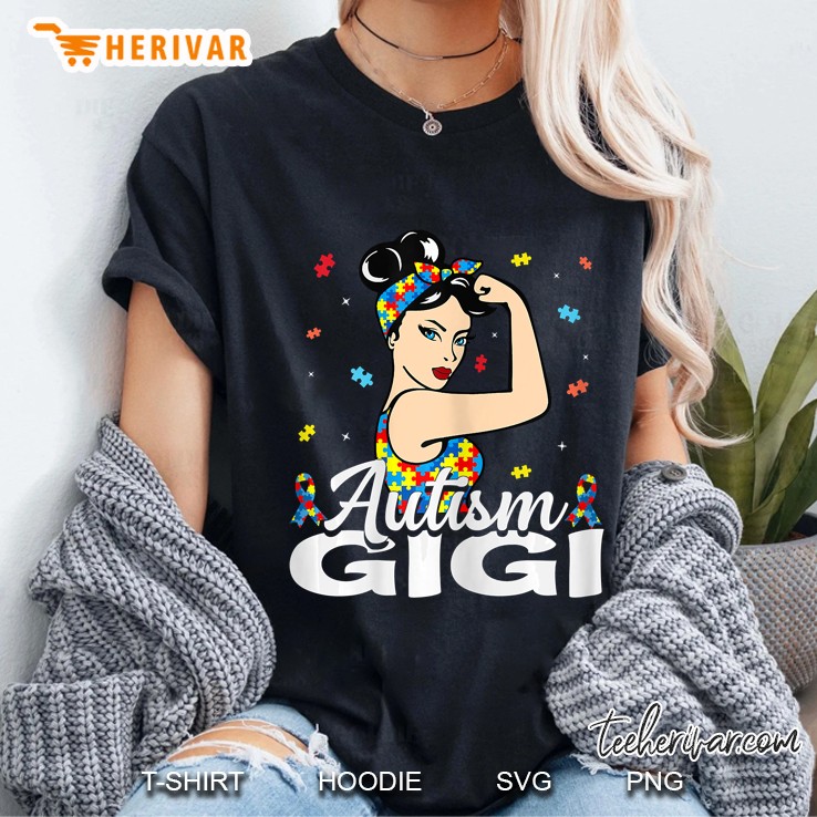 Womens Funny Autism Awareness Gifts Autistic Autism Gigi Ladies Tee