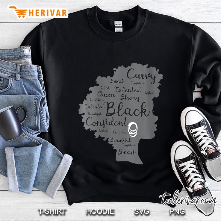 Strong Black Woman Afro Word Art Natural Hair Melanin Poppin Sweatshirt