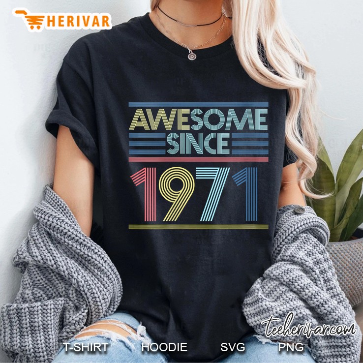 Vintage 49Th Birthday Gifts - Awesome Since 1971 Ver2 Ladies Tee
