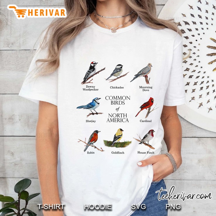 Birds Of North America, Bird Lover Or Watcher Ladies Tee