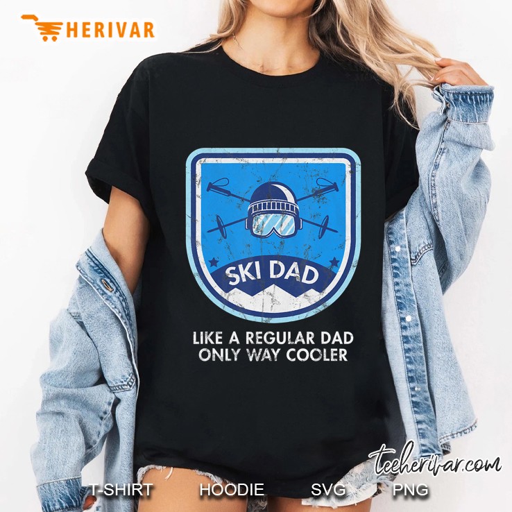 Mens Ski Dad Skiing Snowboard Skier Mountains Outfit Gift Ladies Tee
