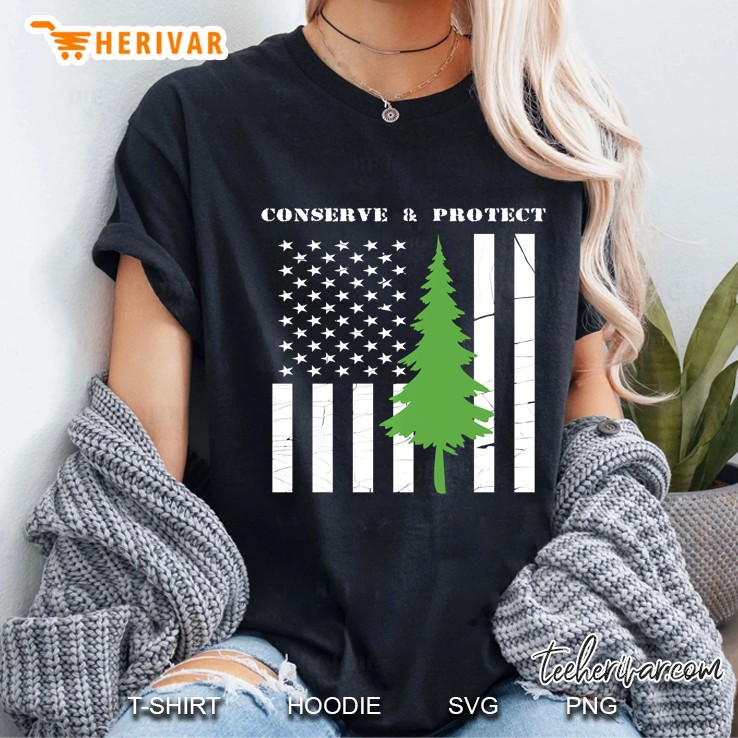 Thin Green Line Usa American Flag Ladies Tee
