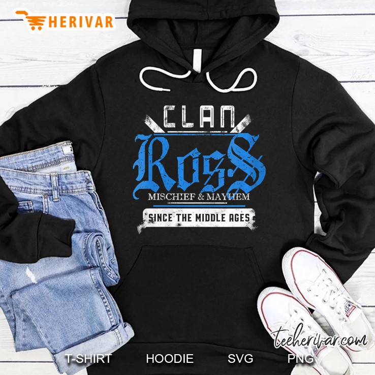 Womens Clan Ross - Mischief And Mayhem Since The Middle Ages V-Neck Hoodie