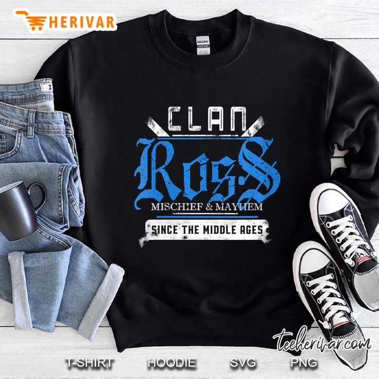 Womens Clan Ross - Mischief And Mayhem Since The Middle Ages V-Neck Sweatshirt