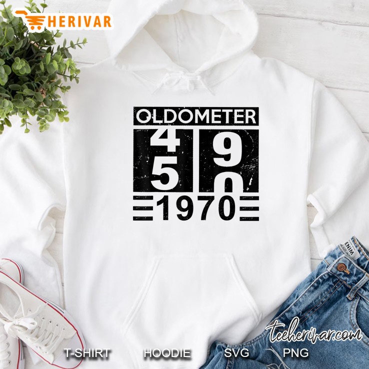 Oldometer 49 50 Born In 1970 Funny Birthday Gift Dad Hoodie