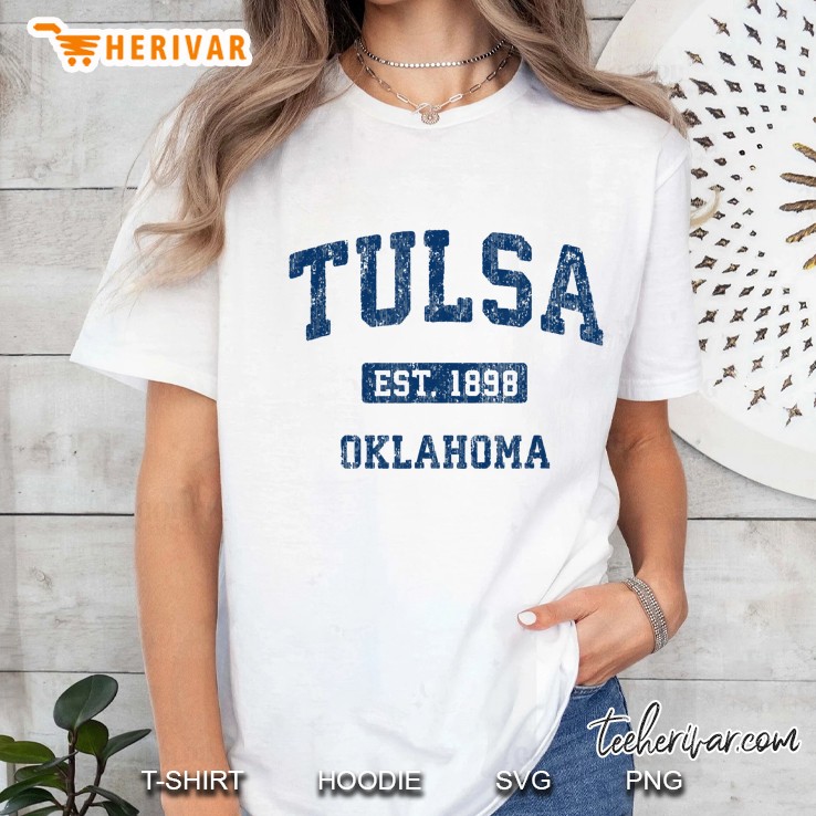 Tulsa Oklahoma Ok Vintage Athletic Sports Design Ladies Tee
