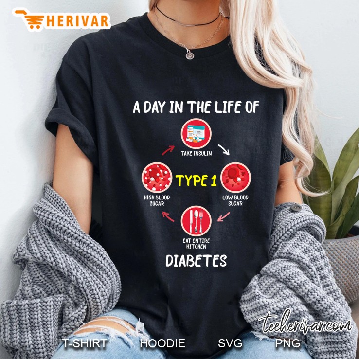 A Day In The Life Of Type 1 Diabetes Awareness Diabetic Gift Ladies Tee