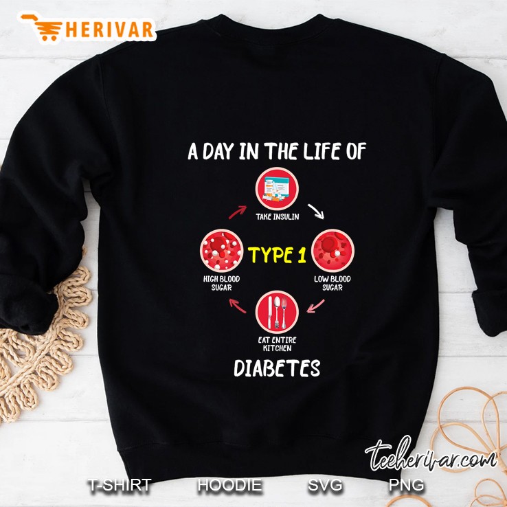 A Day In The Life Of Type 1 Diabetes Awareness Diabetic Gift Sweatshirt