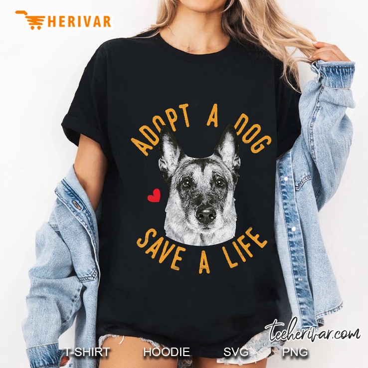 Adopt A Dog Save A Life Rescue Belgian Malinois Gift Ladies Tee