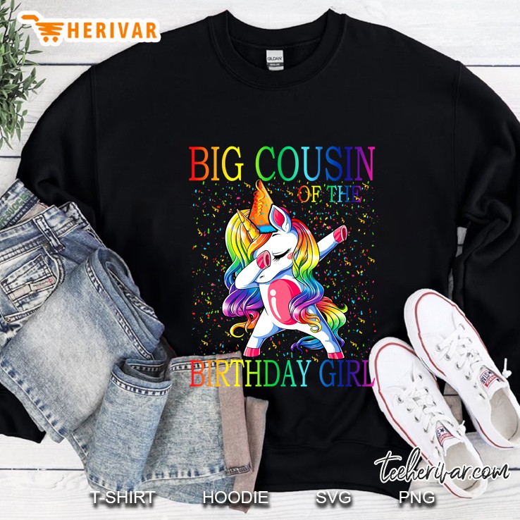 Big Cousin Of The Birthday Girl Unicorn Sweatshirt