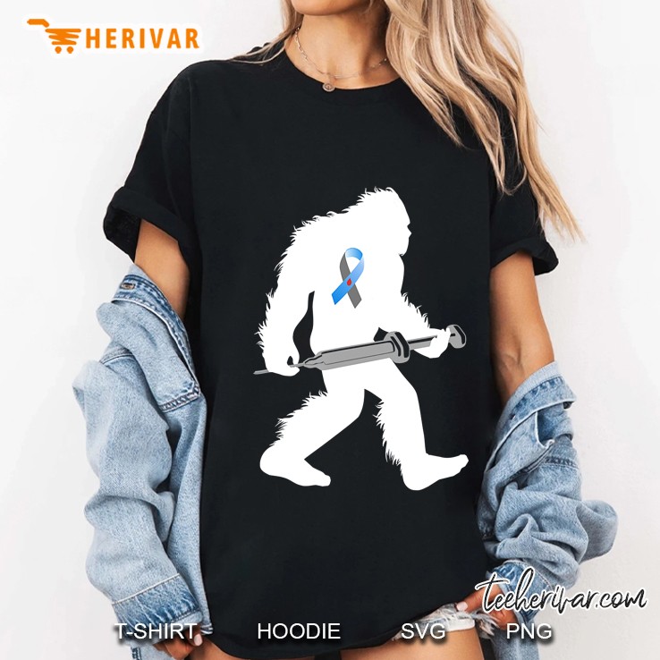 Bigfoot Diabetic Awareness Sasquatch Type 1 Diabetes Ladies Tee