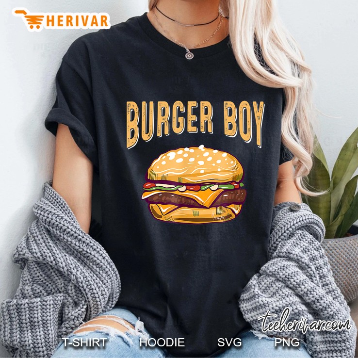 Hamburger Cheeseburger Burger Boy Funny Fast Food Ladies Tee