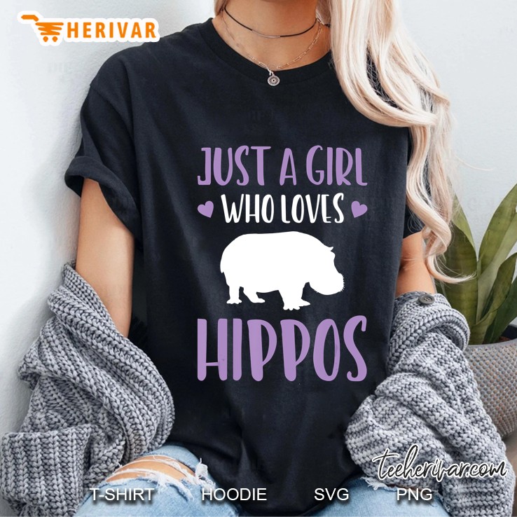 Just A Girl Who Loves Hippos African Animal Ladies Tee