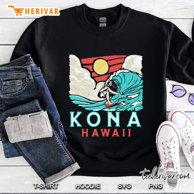 Kona Hawaii Vintage Surfer Retro Vibe 80'S Surf Vibe Graphic Mugs