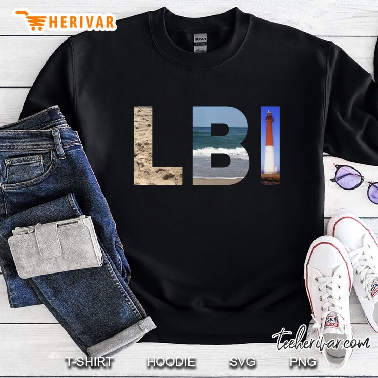 Lbi Long Beach Island, Nj Photo Beach, Ocean, Lighthouse Sweatshirt