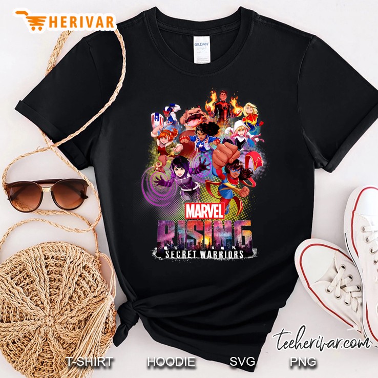 Marvel Rising Secret Warriors Hero Action Pose Collage Shirt