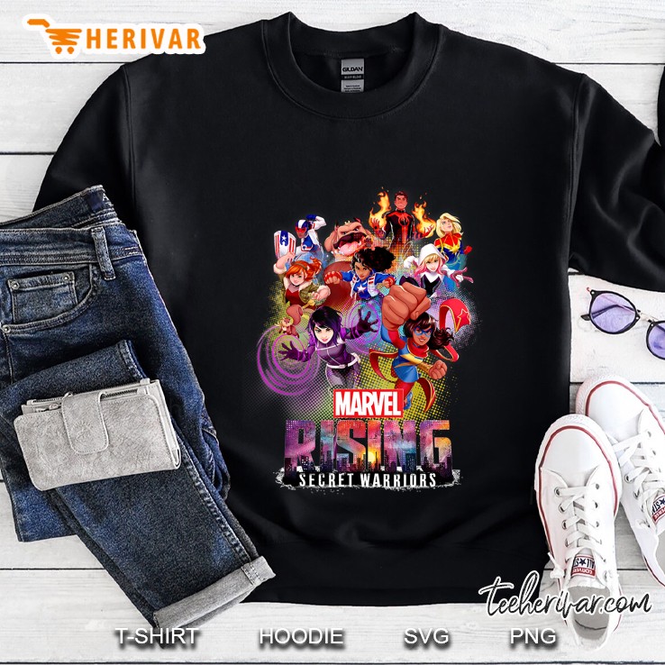 Marvel Rising Secret Warriors Hero Action Pose Collage Sweatshirt