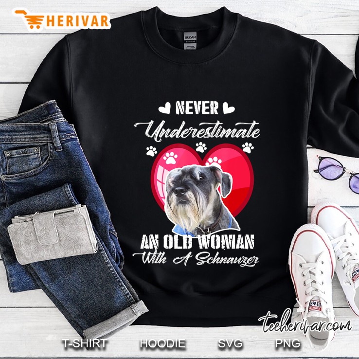 Never Underestimate An Old Woman With A Schnauzer Dog Lover Mugs