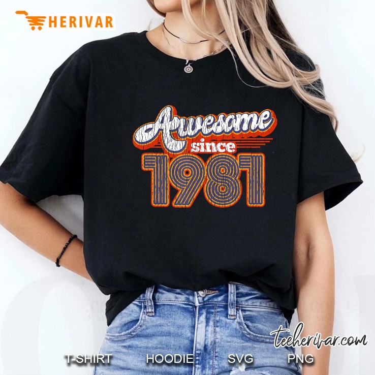 Vintage Awesome Since 1981 38Th Birthday Gift 38 Years Old Ladies Tee
