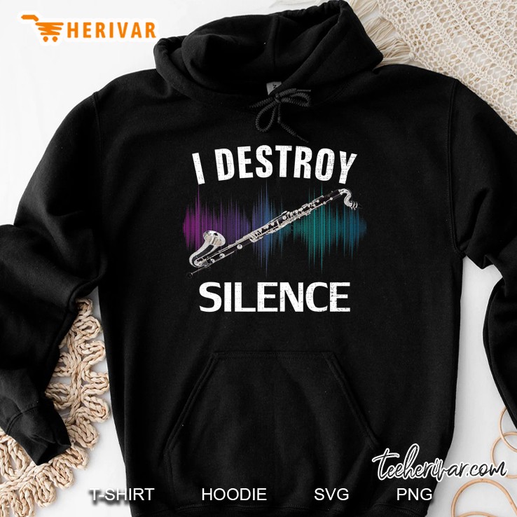 Vintage I Destroy Silence Bass Clarinet Funny Orchestra Hoodie