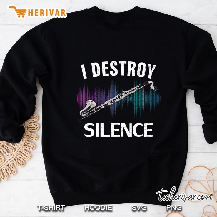 Vintage I Destroy Silence Bass Clarinet Funny Orchestra Sweatshirt