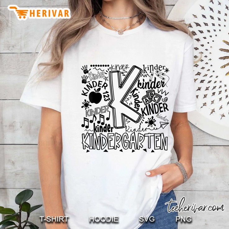 Kindergarten Typography Back To School Ladies Tee