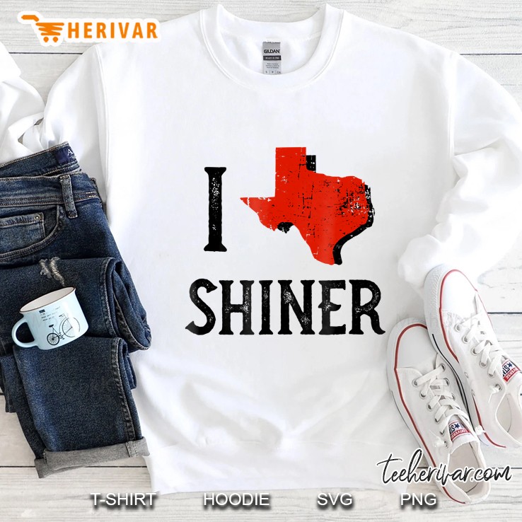 Tighe's I Love Shiner Texas State Heart Mugs