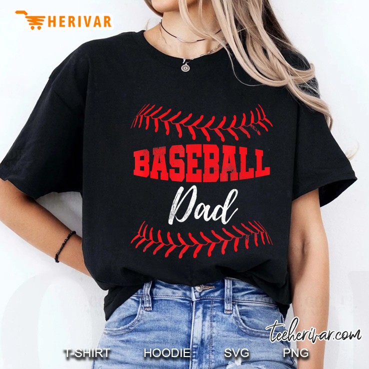 Mens Baseball Inspired Dad Fathers Day Ladies Tee
