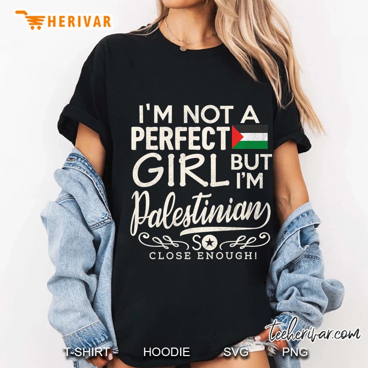 Palestine Flag Girl Shirt Palestinian Pride Souvenir Gift Premium Hoodie