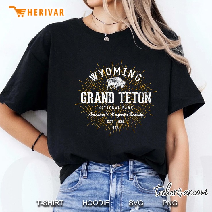 Retro Vintage Grand Teton National Park Pullover Hoodie